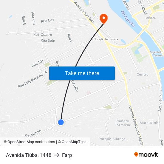Avenida Tiúba, 1448 to Farp map