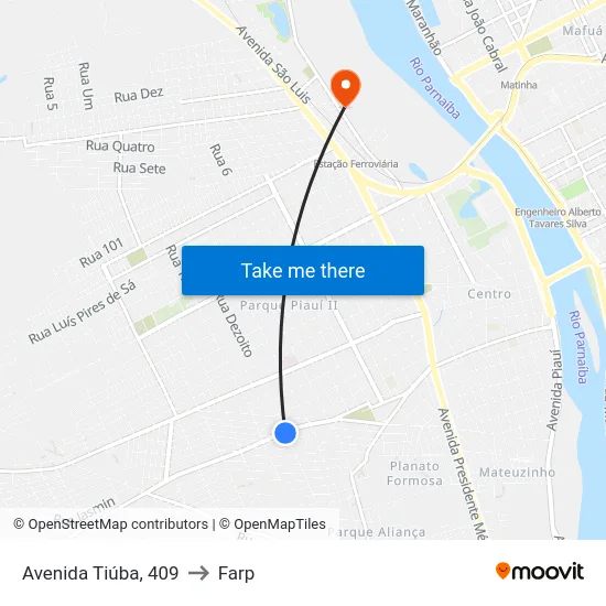 Avenida Tiúba, 409 to Farp map