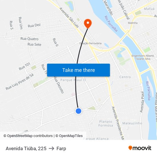 Avenida Tiúba, 225 to Farp map