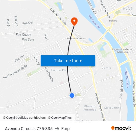 Avenida Circular, 775-835 to Farp map