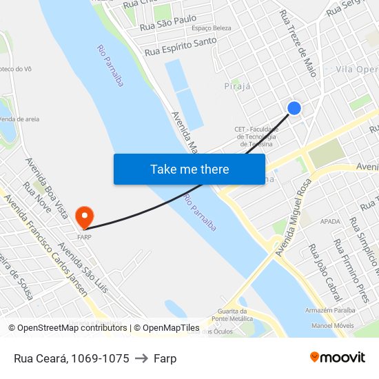 Rua Ceará, 1069-1075 to Farp map