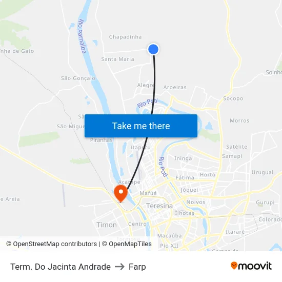 Term. Do Jacinta Andrade to Farp map