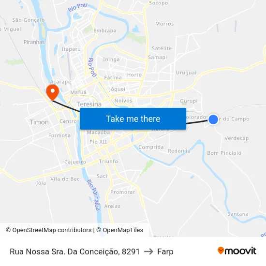 Rua Nossa Sra. Da Conceição, 8291 to Farp map