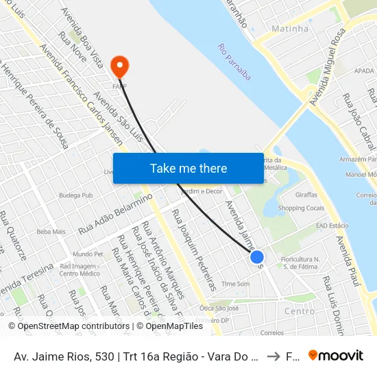 Av. Jaime Rios, 530 | Trt 16a Região - Vara Do Trabalho De Timon to Farp map