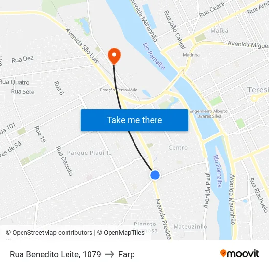 Rua Benedito Leite, 1079 to Farp map
