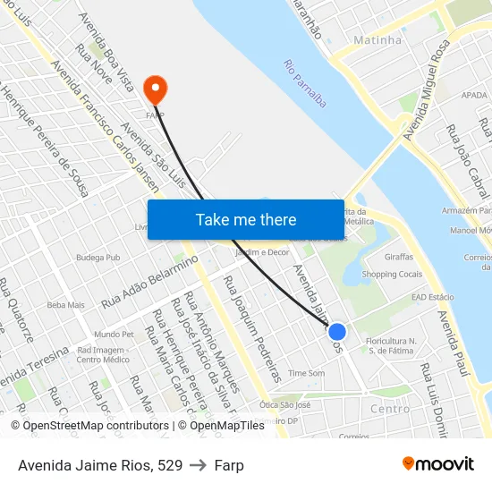 Avenida Jaime Rios, 529 to Farp map