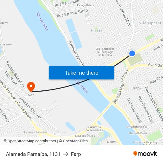 Alameda Parnaíba, 1131 to Farp map