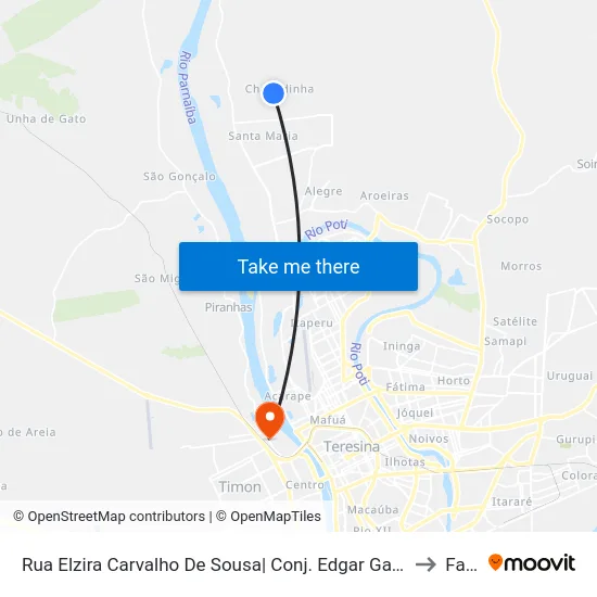 Rua Elzira Carvalho De Sousa| Conj. Edgar Gayoso to Farp map