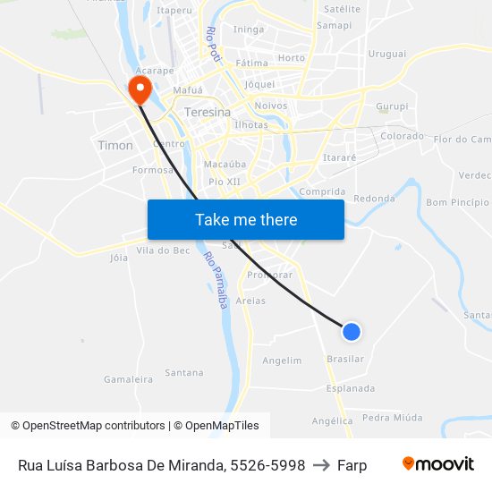 Rua Luísa Barbosa De Miranda, 5526-5998 to Farp map