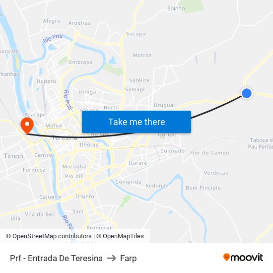 Prf - Entrada De Teresina to Farp map