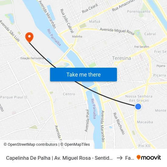Capelinha De Palha | Av. Miguel Rosa - Sentido Centro to Farp map