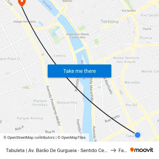 Tabuleta | Av. Barão De Gurgueia - Sentido Centro to Farp map