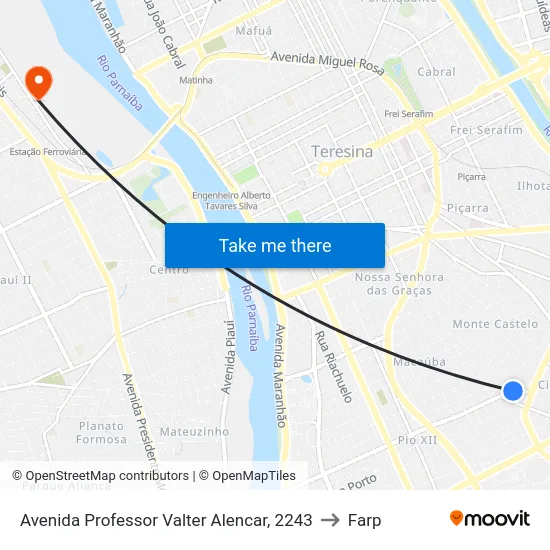 Avenida Professor Valter Alencar, 2243 to Farp map