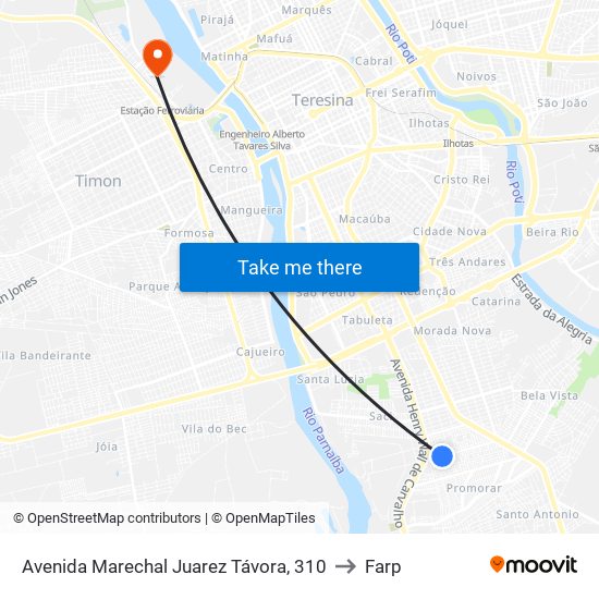 Avenida Marechal Juarez Távora, 310 to Farp map