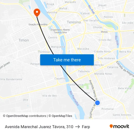Avenida Marechal Juarez Távora, 310 to Farp map
