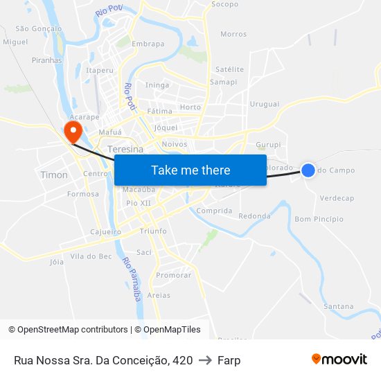 Rua Nossa Sra. Da Conceição, 420 to Farp map