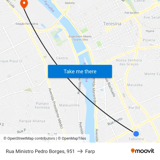 Rua Ministro Pedro Borges, 951 to Farp map