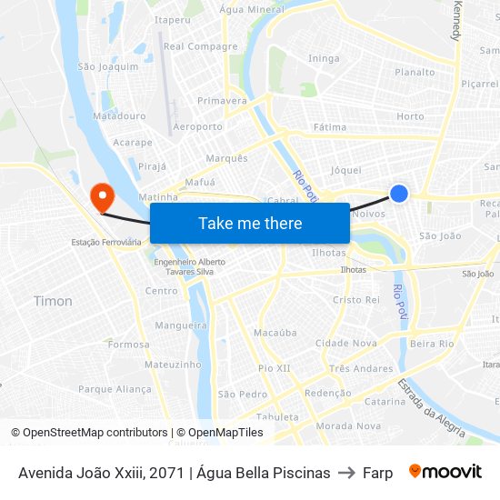 Avenida João Xxiii, 2071 | Água Bella Piscinas to Farp map