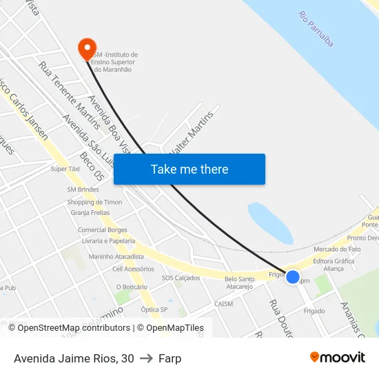 Avenida Jaime Rios, 30 to Farp map