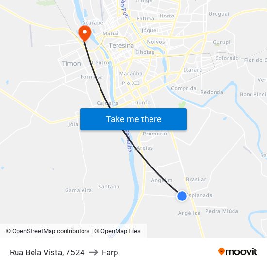 Rua Bela Vista, 7524 to Farp map