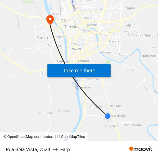 Rua Bela Vista, 7524 to Farp map