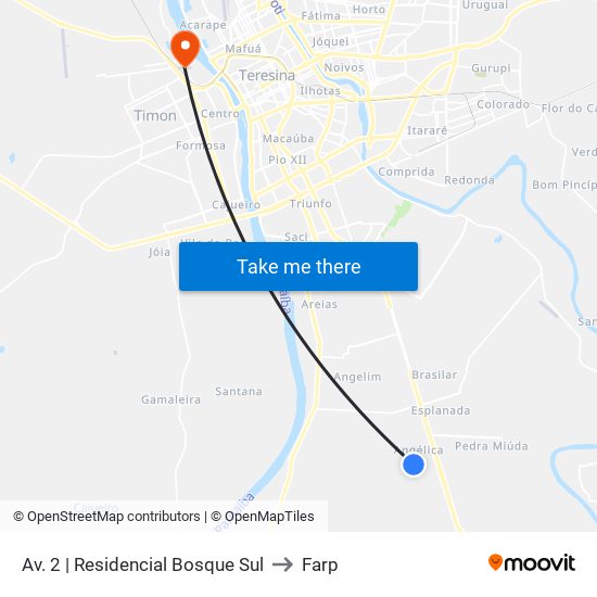 Av. 2 | Residencial Bosque Sul to Farp map