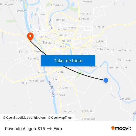 Povoado Alegria, 815 to Farp map