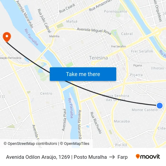 Avenida Odilon Araújo, 1269 | Posto Muralha to Farp map