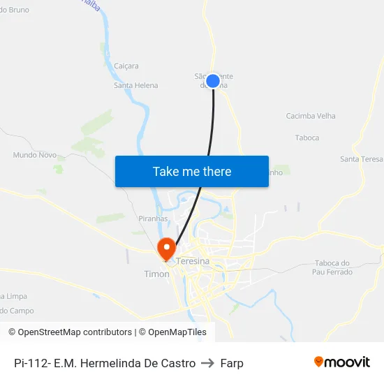 Pi-112- E.M. Hermelinda De Castro to Farp map