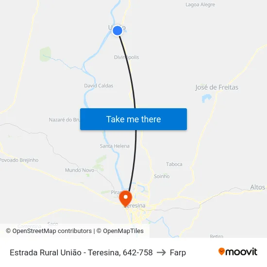 Estrada Rural União - Teresina, 642-758 to Farp map