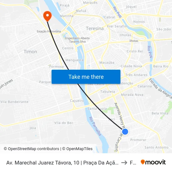 Av. Marechal Juarez Távora, 10 | Praça Da Ação Comunitária to Farp map