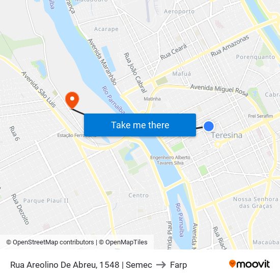 Rua Areolino De Abreu, 1548 | Semec to Farp map