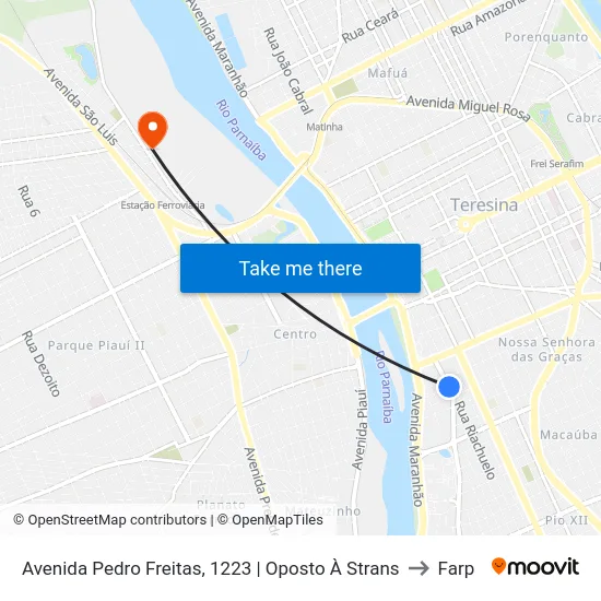 Avenida Pedro Freitas, 1223 | Oposto À Strans to Farp map