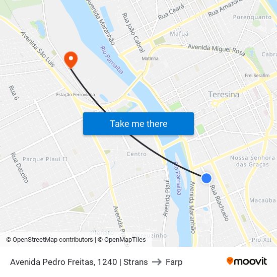 Avenida Pedro Freitas, 1240 | Strans to Farp map