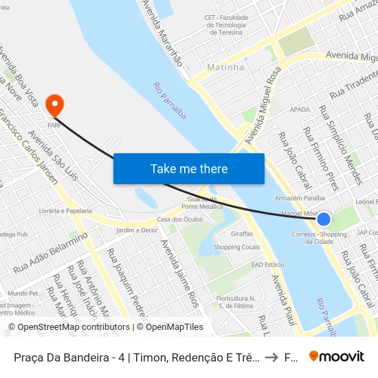 Praça Da Bandeira - 4 | Timon, Redenção E Três Andares to Farp map