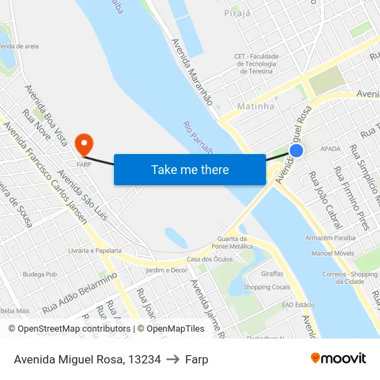 Avenida Miguel Rosa, 13234 to Farp map