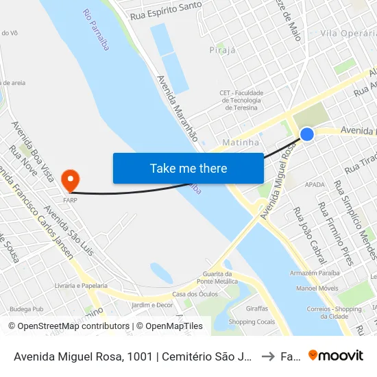 Avenida Miguel Rosa, 1001 | Cemitério São José to Farp map