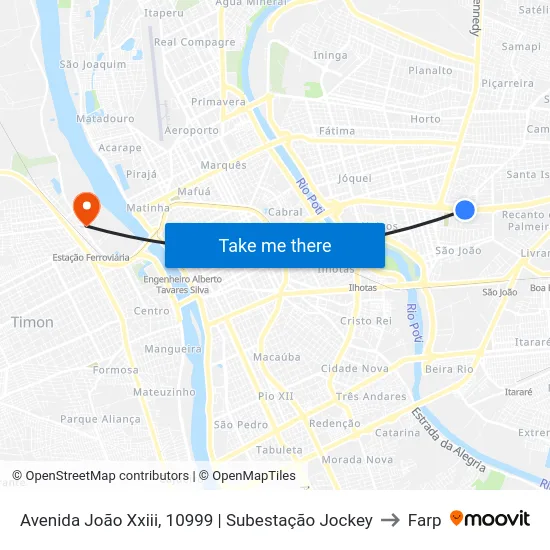 Avenida João Xxiii, 10999 | Subestação Jockey to Farp map