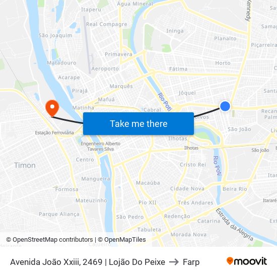 Avenida João Xxiii, 2469 | Lojão Do Peixe to Farp map