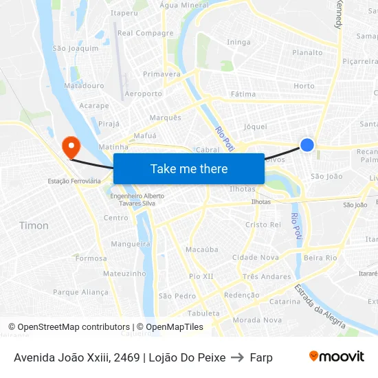 Avenida João Xxiii, 2469 | Lojão Do Peixe to Farp map