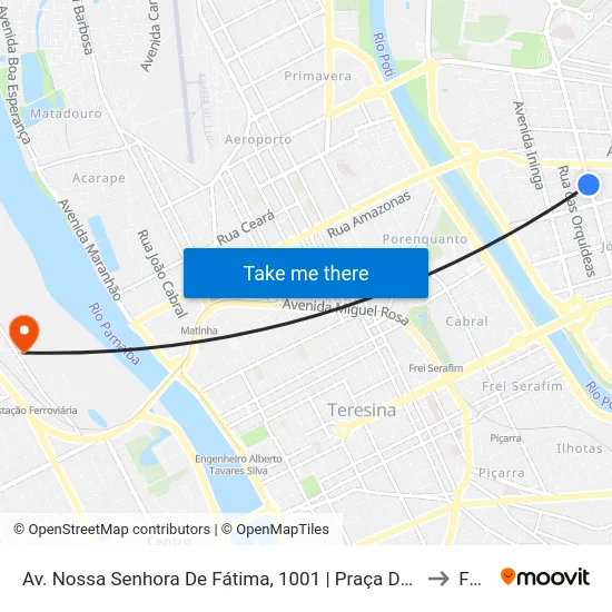 Av. Nossa Senhora De Fátima, 1001 | Praça De Fátima to Farp map