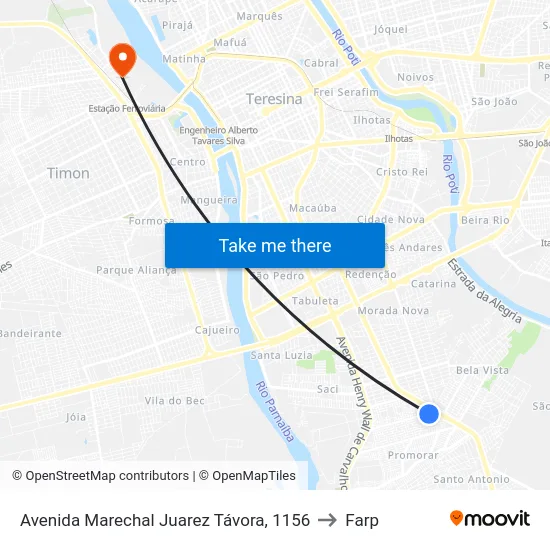 Avenida Marechal Juarez Távora, 1156 to Farp map