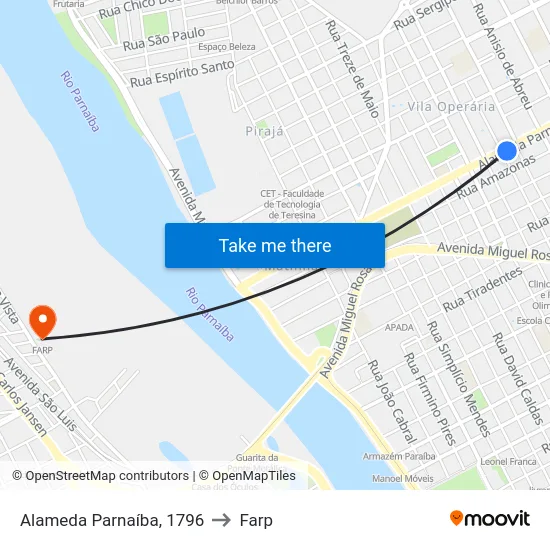 Alameda Parnaíba, 1796 to Farp map