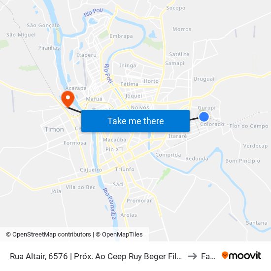 Rua Altair, 6576 | Próx. Ao Ceep Ruy Beger Filho to Farp map