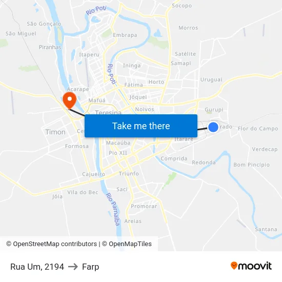 Rua Um, 2194 to Farp map