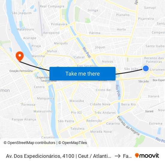 Av. Dos Expedicionários, 4100 | Ceut / Atlantic City to Farp map