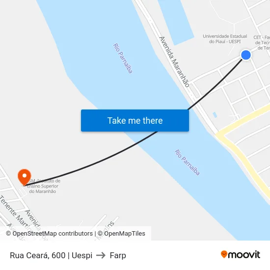 Rua Ceará, 600 | Uespi to Farp map