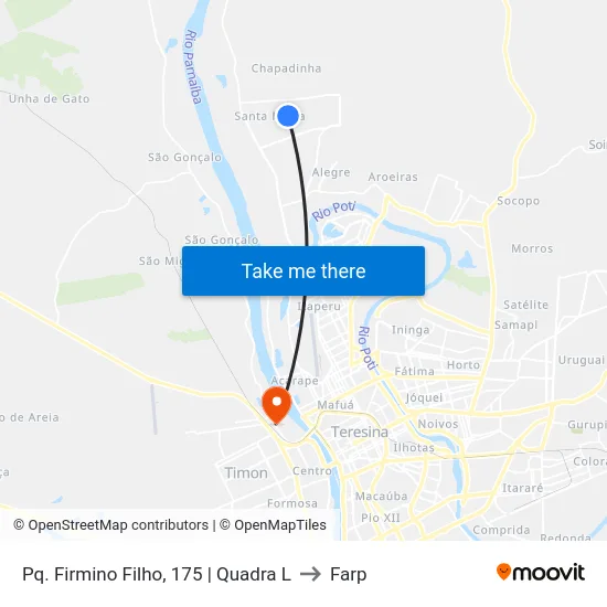 Pq. Firmino Filho, 175 | Quadra L to Farp map
