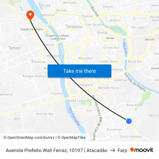 Avenida Prefeito Wall Ferraz, 10197 | Atacadão to Farp map