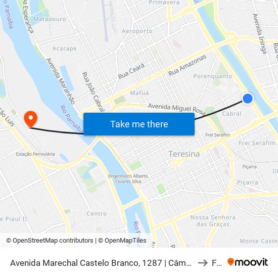 Avenida Marechal Castelo Branco, 1287 | Câmara Municipal De Teresina to Farp map